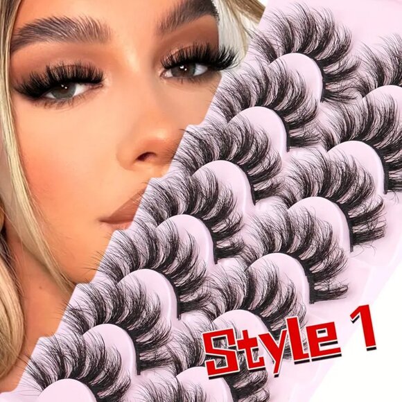 21 Pairs Natural Faux Mink False Eyelashes Fluffy Thick 3 Styles 5D Cat Eye - Picture 7 of 7